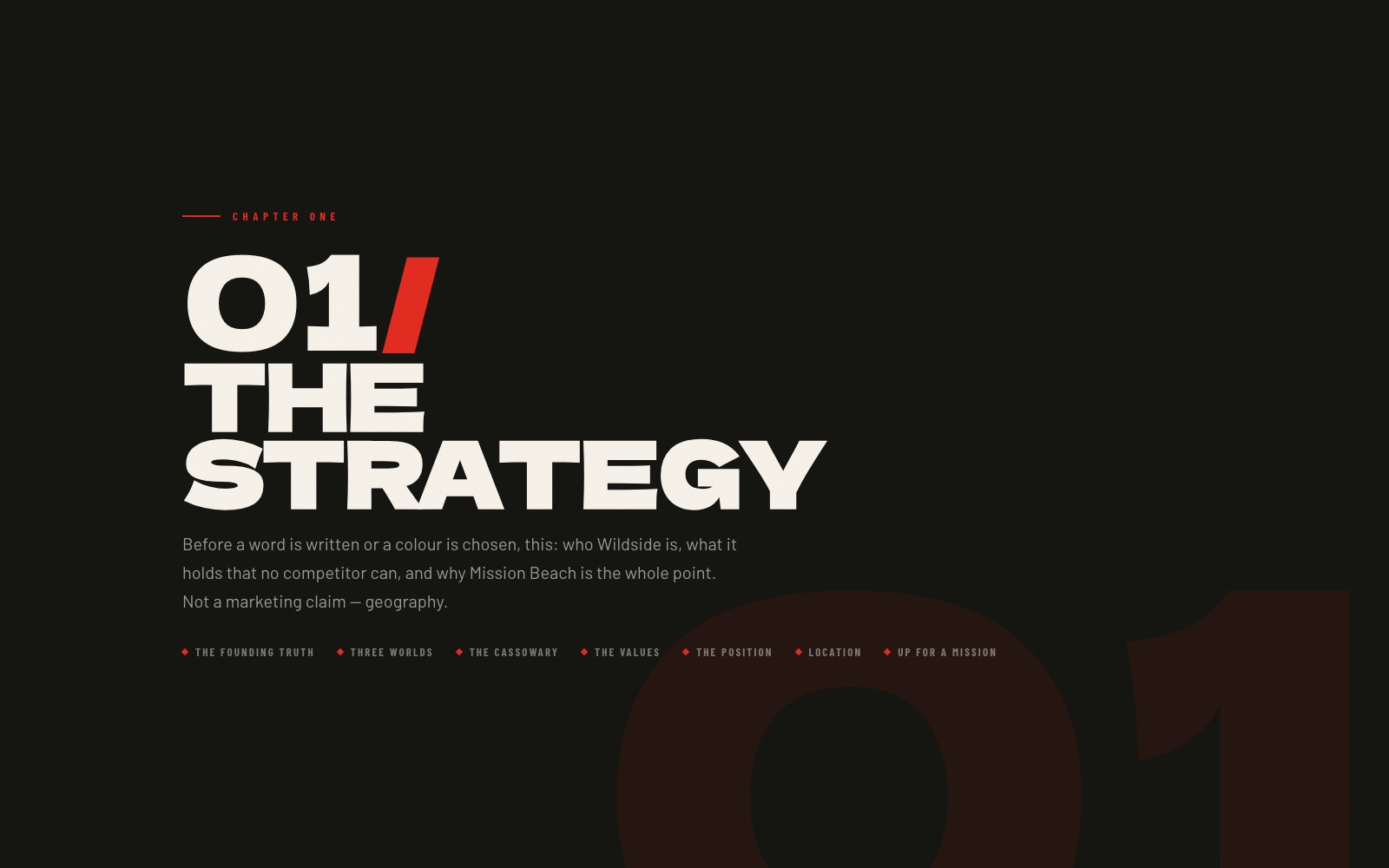 Chapter one, the strategy