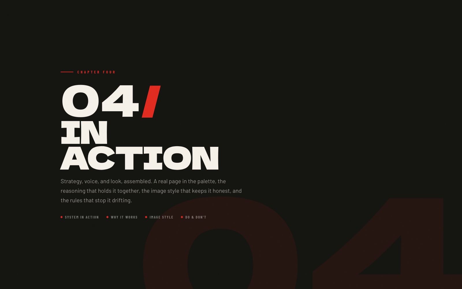 Chapter four, in action